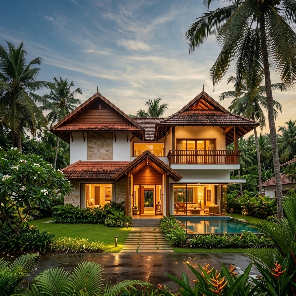 Ideal Nirmaan Kerala Luxury Villa Elevation – Government Approved Civil Engineers